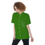 RP XMAS LV-All-Over Print Women's Short Sleeve Shirt With Pocket