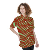 RPT-All-Over Print Women's Short Sleeve Shirt With Pocket