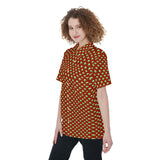 RP X-MAS-All-Over Print Women's Short Sleeve Shirt With Pocket