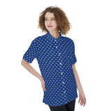 RPT-All-Over Print Women's Short Sleeve Shirt With Pocket