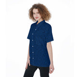 RP-All-Over Print Women's Short Sleeve Shirt With Pocket