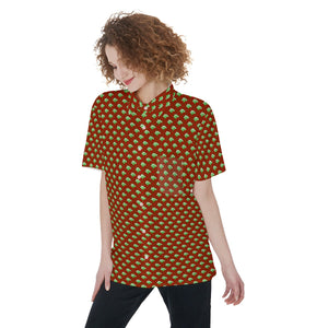 RPT-All-Over Print Women's Short Sleeve Shirt With Pocket