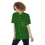 RP XMAS LV-All-Over Print Women's Short Sleeve Shirt With Pocket