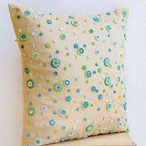 Beige Geometric Circles Throw Pillow Cover