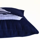 Decorative Pillow Nautical Vibe Yacht Motif  In Navy Blue Linen