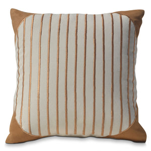 Geometric Stripes Hand Embroidered Decorative Cotton Pillow Cover