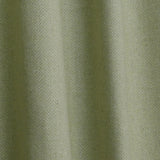 Green Chevron Wool Curtains with Leather Tabs