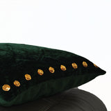 Green pillows -Green velvet pillows with gold sequin detail - 16X16 Green throw pillows in velvet - Gift throw pillow - green velvet cushion