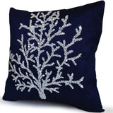 Beaded Large Coral Throw Pillow Cover