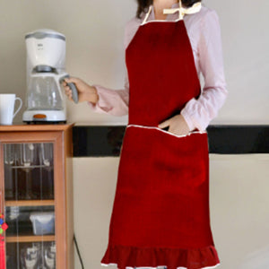 Christmas Apron - Burlap Full Kitchen Apron for Women