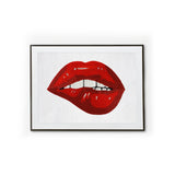 Beaded Biting Lips Wall Art