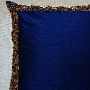 Dazzle - Navy Blue Gold Pillow Cover