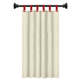 Beige & Red Cotton Canvas Curtains with Snap Button Closure – Custom Made, Playful Drapes for Kids' Room