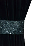 Custom Made Black Cotton Velvet Curtain