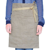 Handmade 3 Pockets Half Burlap Apron -Bistro Apron -Waist Apron