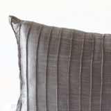 Decorative Accent Pillow Cover Grey Silk Pleated Textured Lumbar Pillow Host Gift Bedding