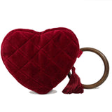 Handmade Heart Shaped Purse With Wooden Handle