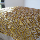 Gold Pillow Covers- Cream Gold Pillow Cases- Silk Pillows- Christmas Pillows- 16x16- Gift Pillow- Sequin Cushion- Gold Cushion- Couch Pillow