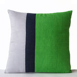 Green Pillows -Throw Pillow Covers color block -Couch Pillows - Decorative cushion- Spring Throw pillow - gift- 18x18- Green Linen Pillows