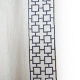 Exquisite Linen Curtain Drape In Lattice Embroidery