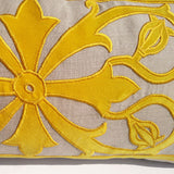 French Trellis Pillow Cover, Beige Gray Yellow Pillow Case, Floral Pillow Cover