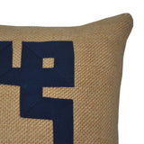 Burlap Lumbar Pillow in Greek Key Pattern