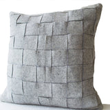 Handmade Felt Weave Pillow in Grey