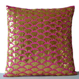 Gold Accent Sequin Throw Pillow Cover Shiny Pillow