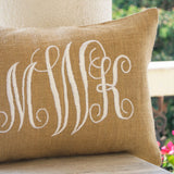 Burlap Monogram Pillow Cover