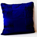 Decorative Cushion Navy Blue Cotton Silk Throw Pillow Cover Textured Pillows Gift Pillow