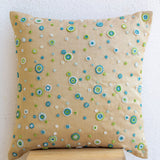 Beige Geometric Circles Throw Pillow Cover