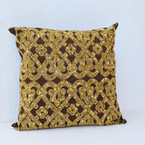 Gold Floral Lattice Pillow