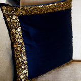 Dazzle - Navy Blue Gold Pillow Cover