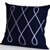 Blue Throw Pillow Covers, Navy Blue Pillow Cover, Embroidered Pillow Cover