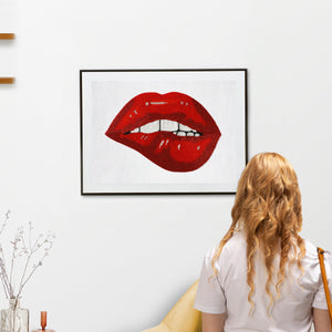 Beaded Biting Lips Wall Art