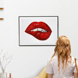 Beaded Biting Lips Wall Art