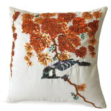 Autumn Leaves and Bird Pillow