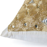 Diamond Crystal Gold Throw Pillow Cover