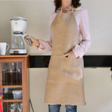 Burlap Full Kitchen Apron For Women Men For Store Baker Chef Restaurant BBQ