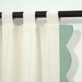 Ivory Curtain With Green Scallops