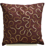 Burlap Pillow Brown Burlap Dull Gold Sequins Pillow Cover Cushion Cover