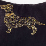 Burlap Pillow Cover Dog Pillows Dachshund Pillow Case Burlap Throw Pillows Black Gold