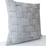 Handmade Felt Weave Pillow in Grey