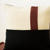 Geometric Color Block Burlap Accent Pillow Cover In Black White Brown Jute Hessian