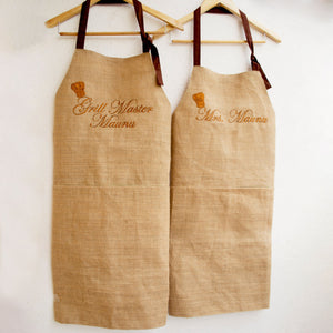 Burlap Aprons Monogrammed Custom Women Men Aprons Kitchen Apron Personalized Apron