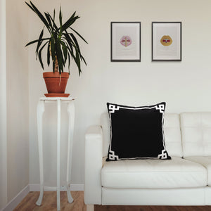 Black White Greek Key Pillow Cover