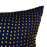 Decorative Throw Pillow Navy Gold Silk Pillow Cover -Beaded Studs Pillows -Subtle Sparkling Pillows -Throw Cushion Cover -Gift -Navy Decor