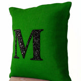 Customized Sequin Monogram Decorative Pillow Cover With Personalized Letter