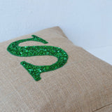 Handmade Sequin Pillow Monogrammed Burlap Cushion Cover