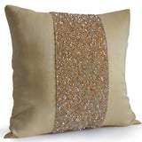 Beige Sequin Bead Pillow